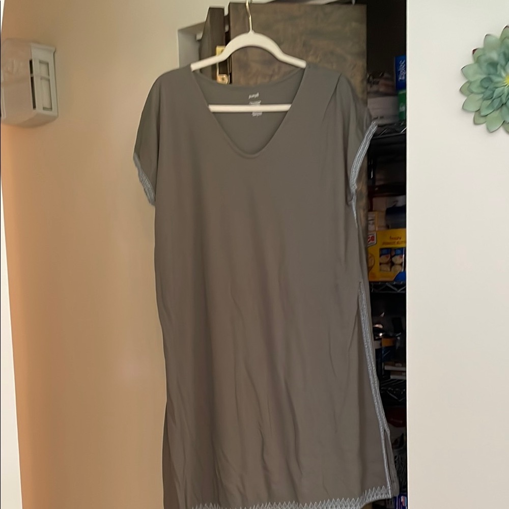 Olive Short Sleeve Women's T Shirtrt Dress